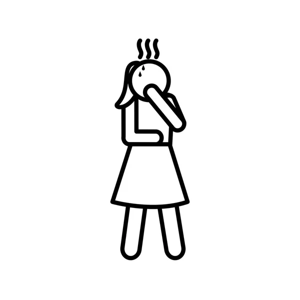 Ženský avatar s designem vektoru stylu čáry horečky — Stockový vektor