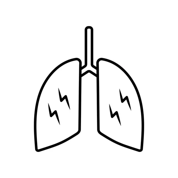 Línea pulmonar icono de estilo diseño de vectores — Vector de stock