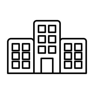 İzole hastane inşa çizgisi biçim vektör tasarımı