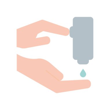 Eller ve sabun dağıtıcısı düz biçim ikon vektör tasarımı