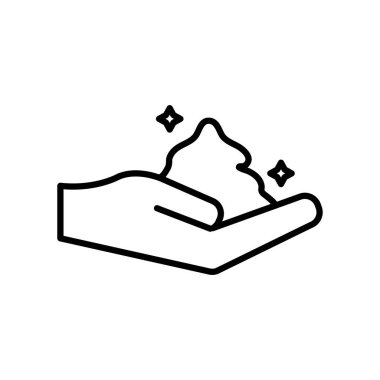 Sabun hattı biçim vektör tasarımı ile izole edilmiş el