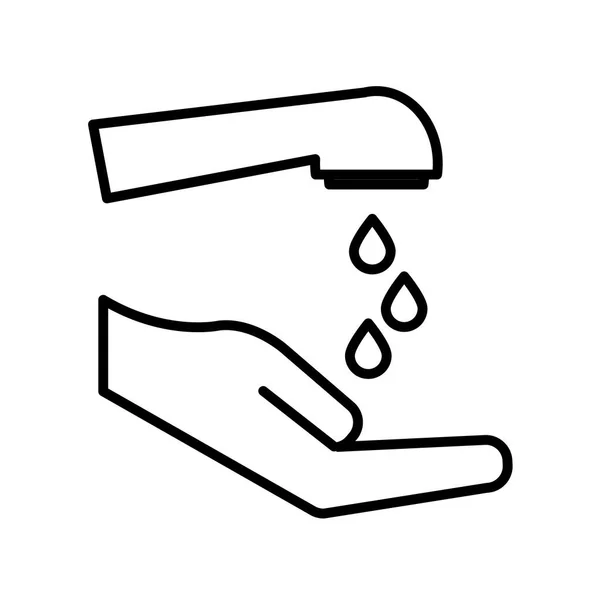 Su musluğu ve el hattı biçim vektör tasarımı — Stok Vektör