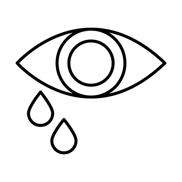 Isolated eye with drops line style icon vector design — Stock Vector