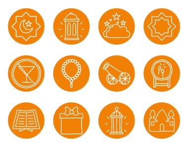 Ramazan blok çizgisi biçimi vektör tasarımı