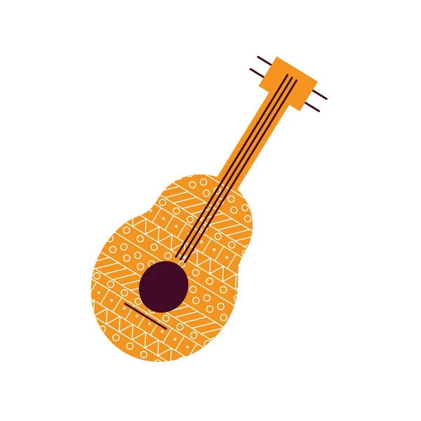Instrumento de guitarra aislado estilo plano icono de diseño vectorial — Vector de stock