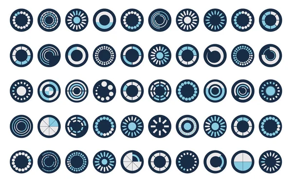 Loading circles block style icon set vector design — Stock Vector