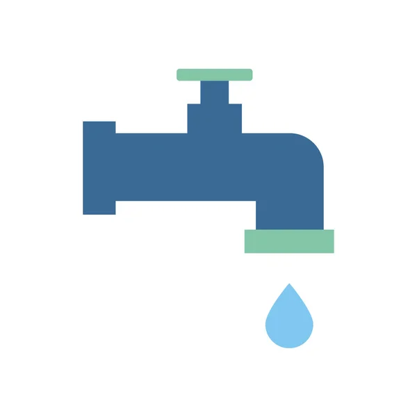 Isolated water tap and drop flat style icon vector design — Stock Vector