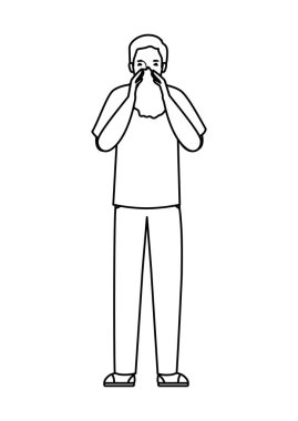 Soğuk doku vektör tasarımına sahip Avatar adam