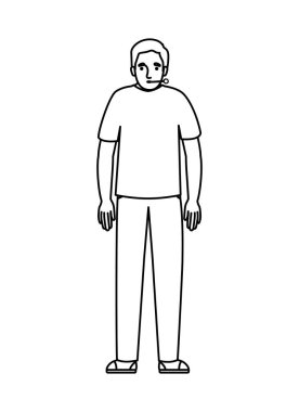 Ateşli ve termometre vektör tasarımlı Avatar Adam