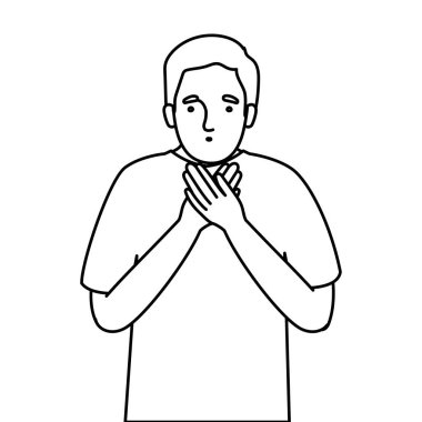 Avatar adamın midesi bulanıyor. Baş dönmesi ve mide bulandırıcı vektör tasarımı.