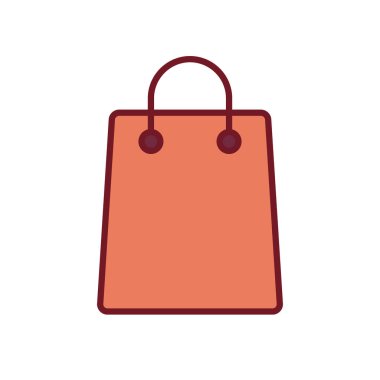 alışveriş poşeti hattı ve biçim ikonu vektör tasarımını doldur