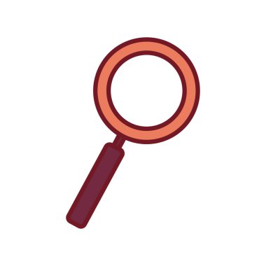 İzole edilmiş lupe çizgisi ve biçim ikonu vektör tasarımı