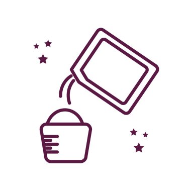 kova ve deterjan kutusu çizgisi biçim vektör tasarımı