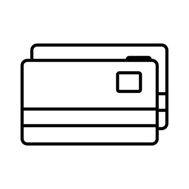 İzole edilmiş para kartları çizgisi biçim vektör tasarımı