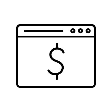 Dolar sembolü biçim vektör tasarımı ile izole edilmiş web sitesi