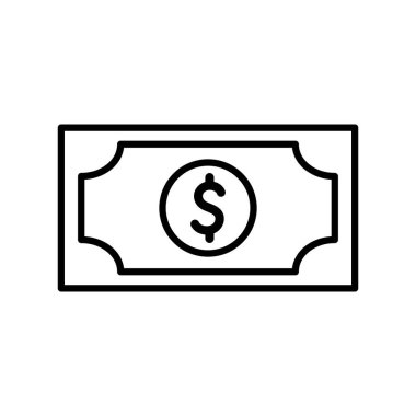 İzole para fatura hattı biçim vektör tasarımı