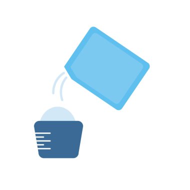 kova ve deterjan kutusu düz stil vektör tasarımı