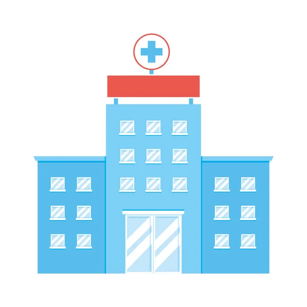 Diseño aislado del vector del edificio del hospital — Vector de stock