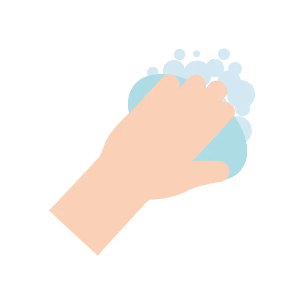 Hand wassen platte stijl pictogram vector ontwerp — Stockvector