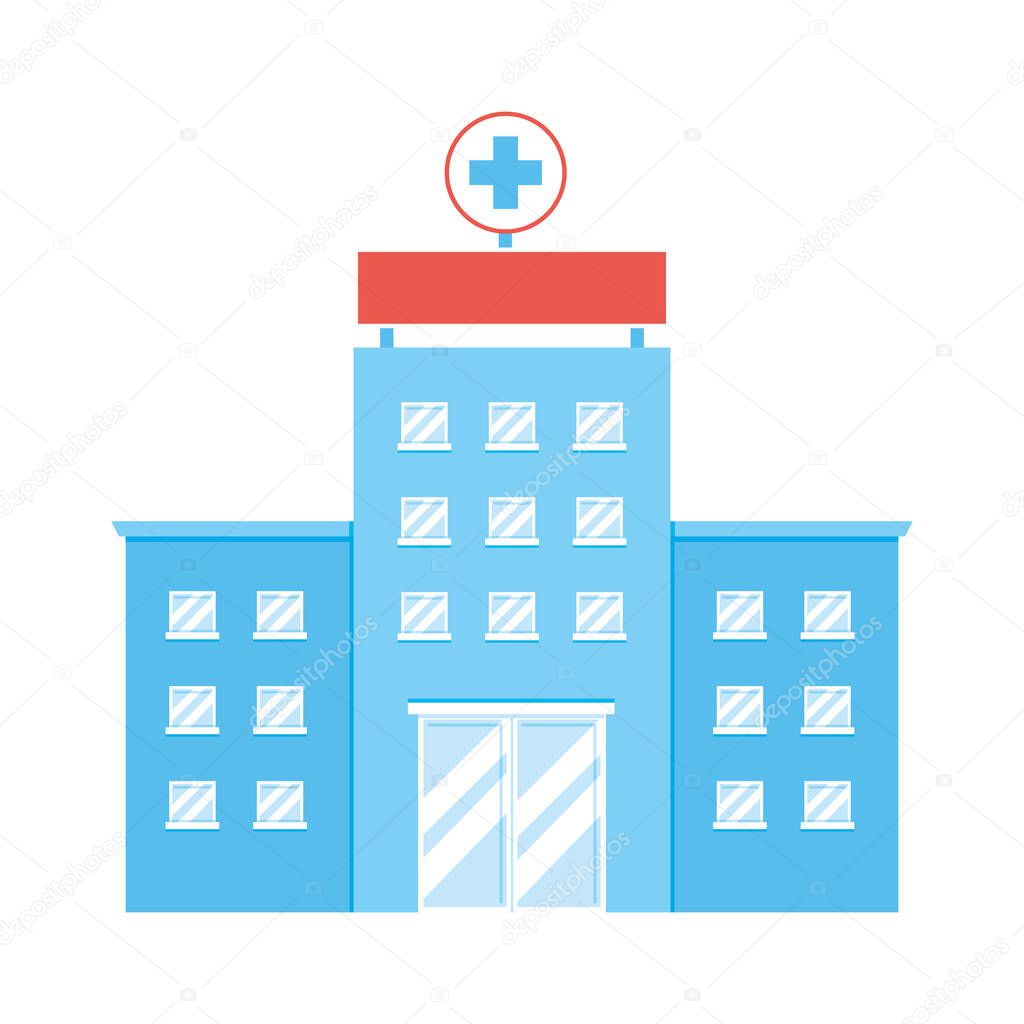 Isolated hospital building vector design