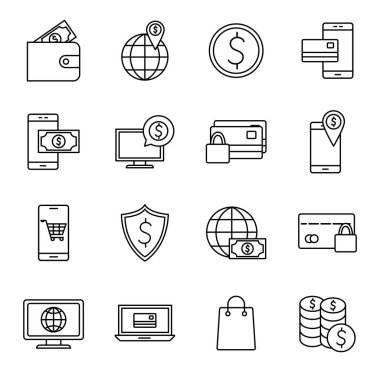 Ödemeler çevrimiçi satır biçimi vektör tasarımı