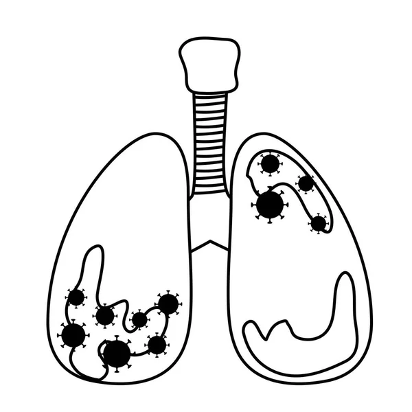 Płuca z covid 19 wektor projektu — Wektor stockowy