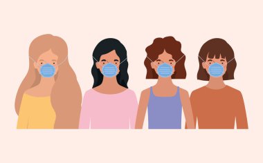 Maske vektör tasarımlı Avatar kadınlar