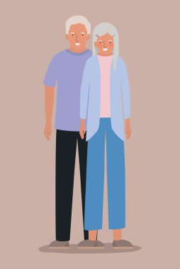 Ayrı büyükanne ve büyükbaba Avatar vektör tasarımı