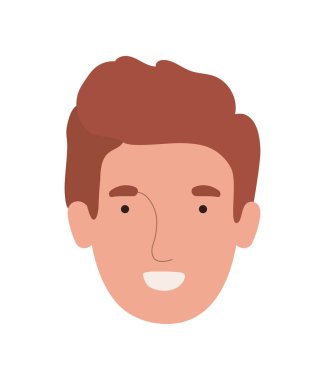 İzole edilmiş Avatar Adam baş vektör tasarımı