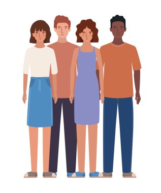 Ayrı kadınlar ve erkekler vektör tasarımını avatarlar