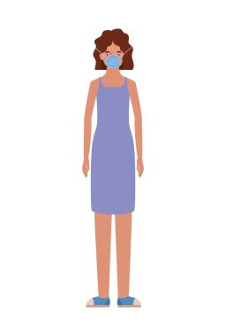 Tıbbi maskeli Avatar kadınları vektör tasarımı