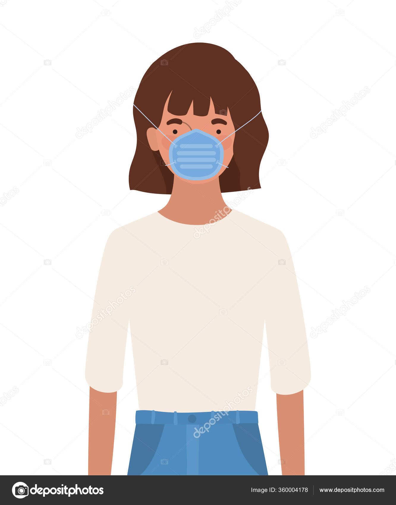 Avatar women with medical masks vector design Stock Vector Image by ...