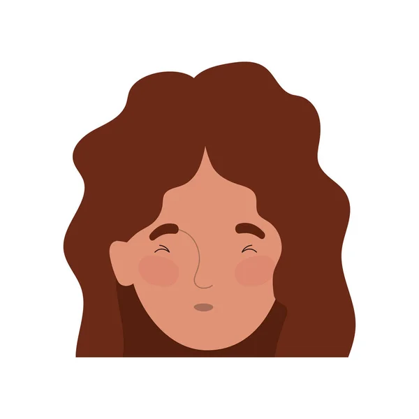 Изолированный аватар женской головы векторный дизайн — стоковый вектор