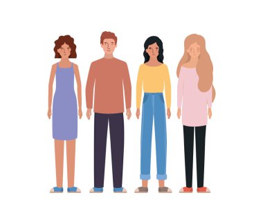 Ayrı kadınlar ve erkekler vektör tasarımını avatarlar