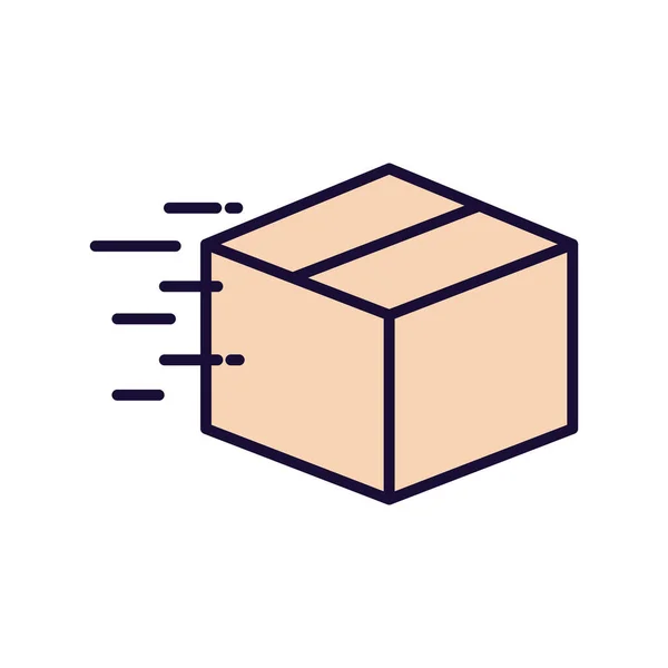 Línea de caja de entrega y diseño de vector de icono de estilo de relleno — Archivo Imágenes Vectoriales