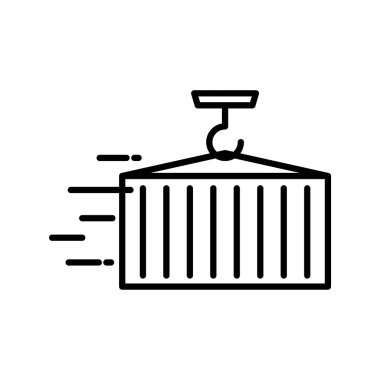 Konteynır çizgisi biçim vektör tasarımlı Crane