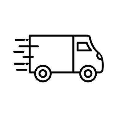 Teslimat kamyonu çizgisi biçim vektör tasarımı