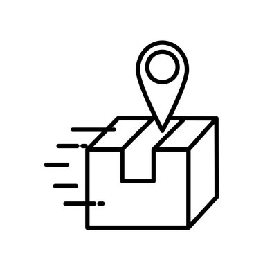 Teslimat kutusu çizgisi biçim vektör tasarımı