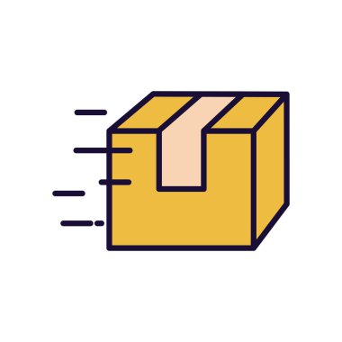 Teslimat kutusu satırı ve biçim ikonu vektör tasarımını doldur