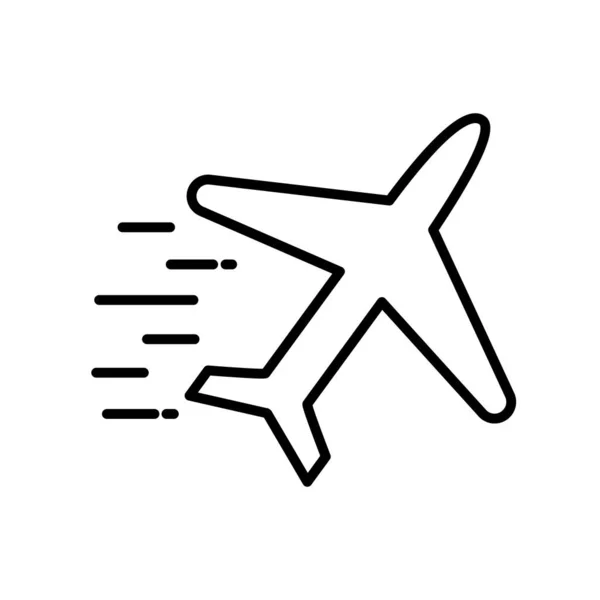 Diseño de vectores de icono de estilo de línea de avión aislado — Vector de stock