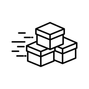 Sevkiyat kutuları satır simge vektör tasarımı