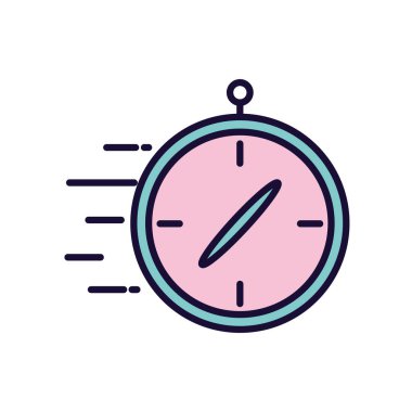 İzole pusula çizgisi ve biçim ikonu vektör tasarımını doldur