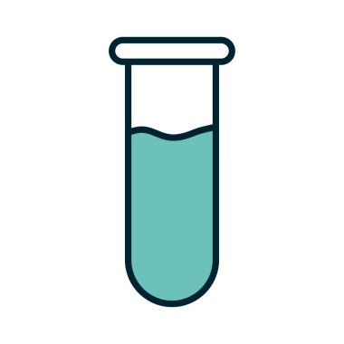 Bilim tübü hattı ve biçim ikonu vektör tasarımını doldur