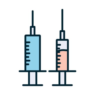 İzole enjeksiyon hattı ve biçim ikon vektör tasarımı