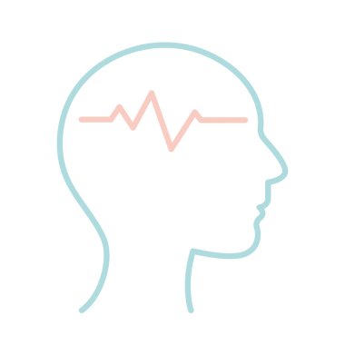 İnsan kafası çizgisi biçim vektör tasarımı içindeki nabız