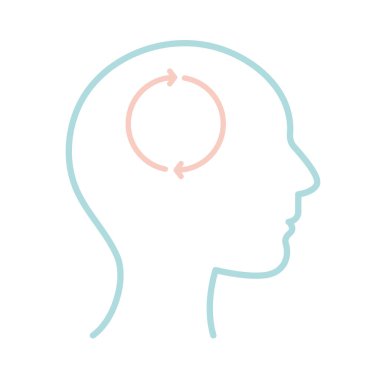 insan başı çizgisi biçim vektör tasarımı içindeki okları tekrarla