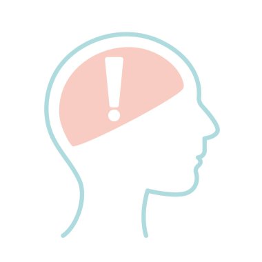 insan başı çizgisi biçim vektör tasarımı içindeki ünlem sembolü