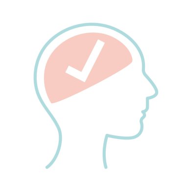 İnsan başlığı çizgisi biçim vektör tasarımı içerisindeki işareti işaretle