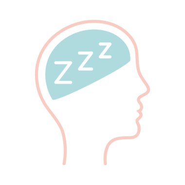 insan başlığı çizgisi biçim vektör tasarımı içindeki uyku sembolü