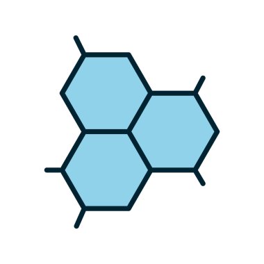 İzole edilmiş atom çizgisi ve biçim ikonu vektör tasarımı